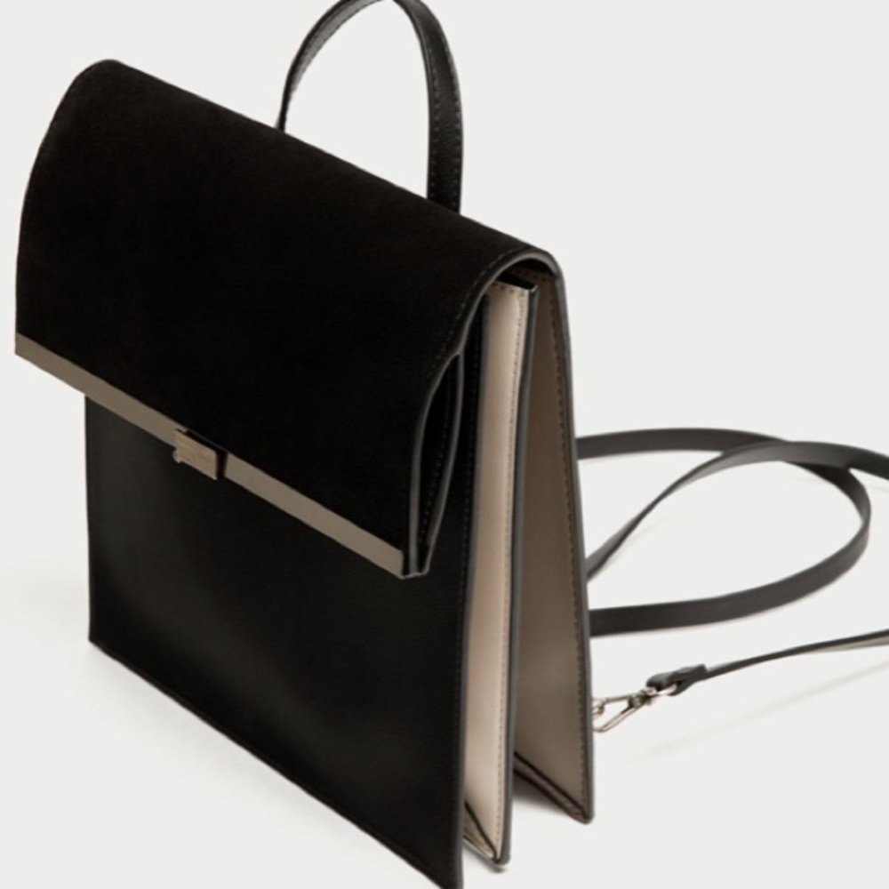 NWOT Black zara mini backpack